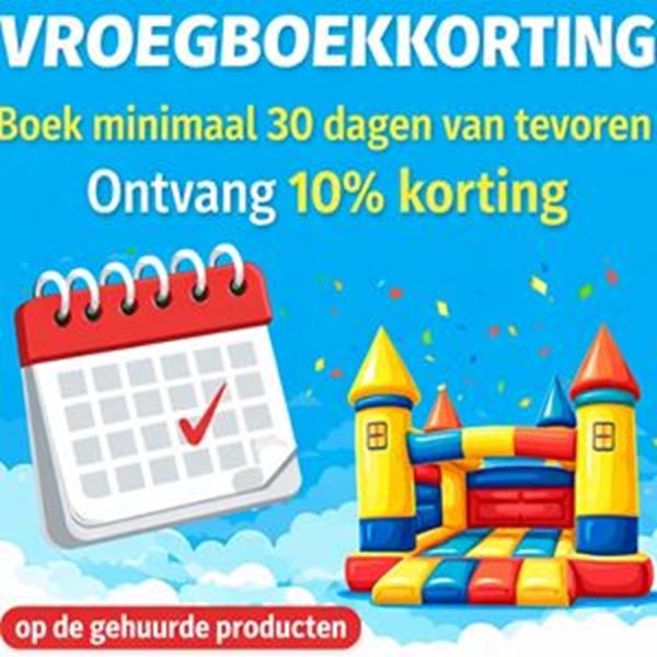 Vroegboekkorting Vroegboekkorting