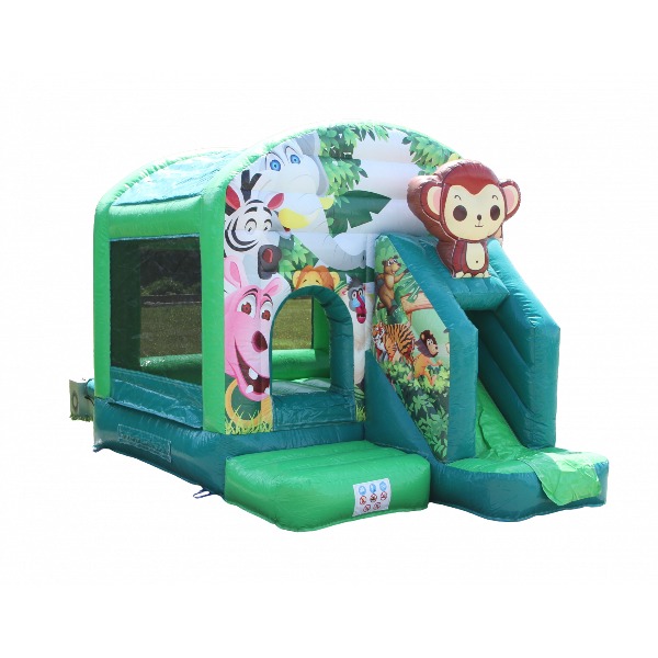 Springkussen kleine aap met glijbaan 4x3