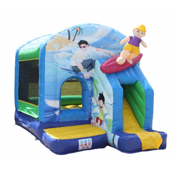 Springkussen Surfer met glijbaan 4x3